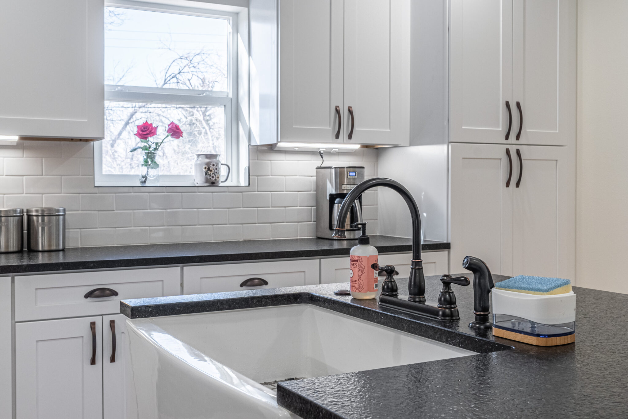 A shot of the kitchen in a kiefer built home