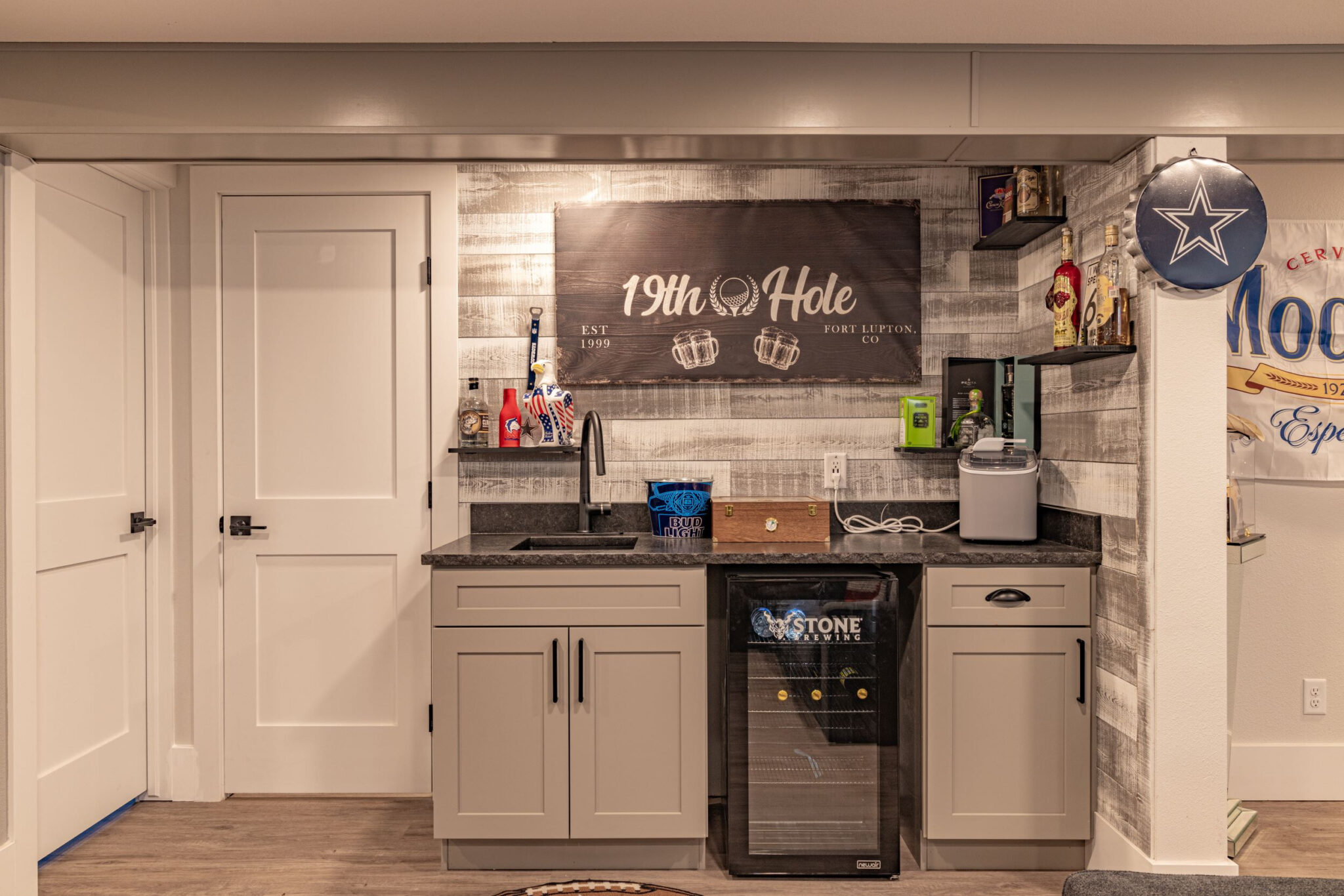 Bar space in a renovated home creates a fun and relaxing space for family and guests.